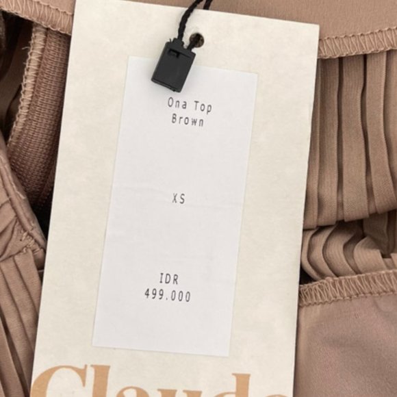 Claude Pleated Ona Top Brown Halter Size XS - Picture 8 of 8